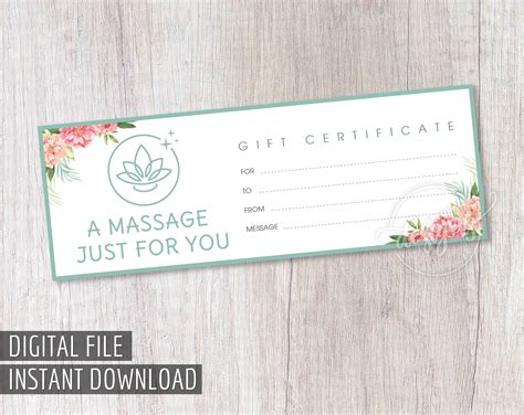 massage gift certificate near me